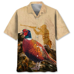 Vintage Pheasant Hunting Camo Hawaiian Shirt