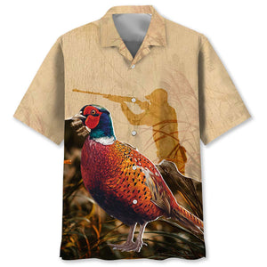 Vintage Pheasant Hunting Camo Hawaiian Shirt
