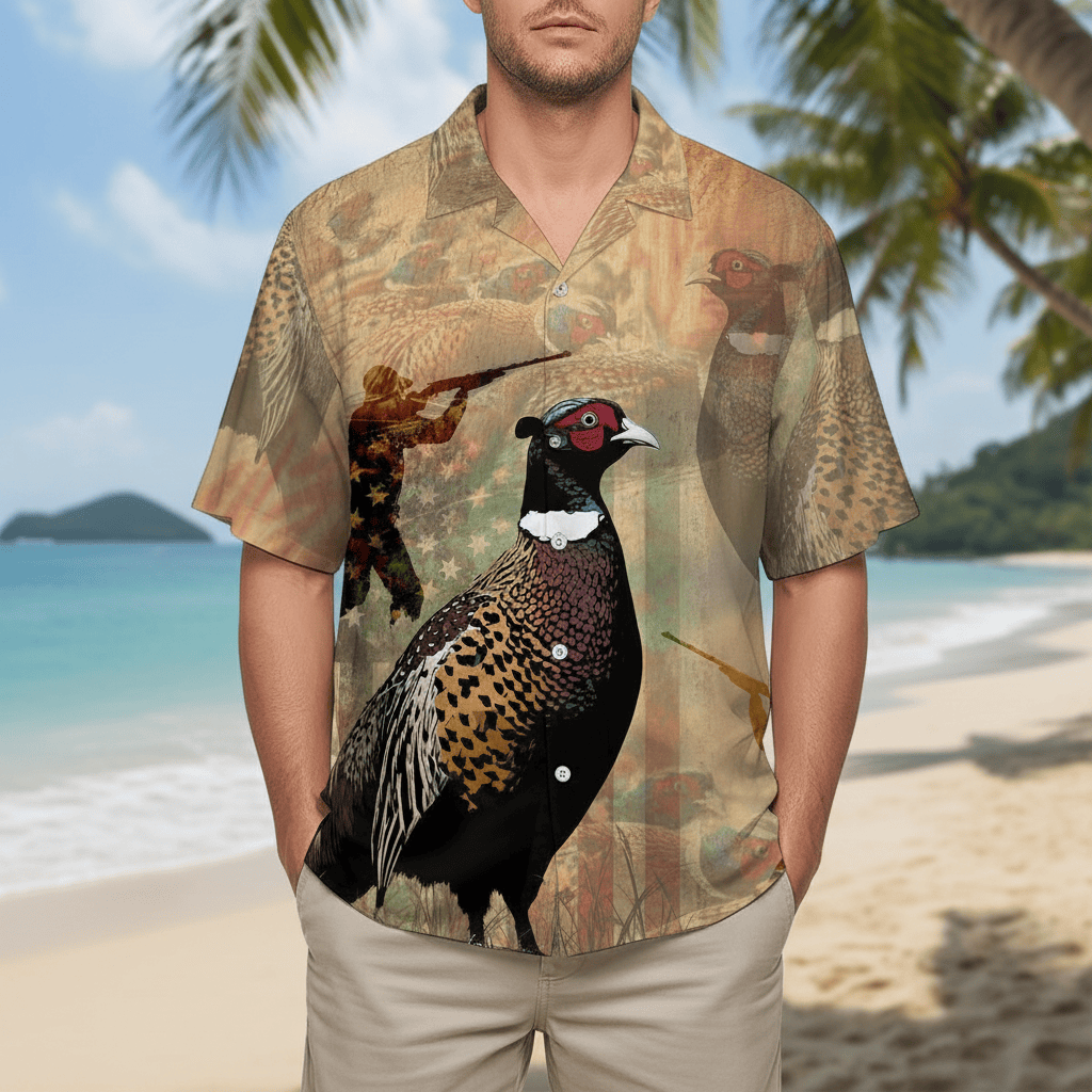 Awesome Pheasant Hunting Camo Hawaiian Shirt
