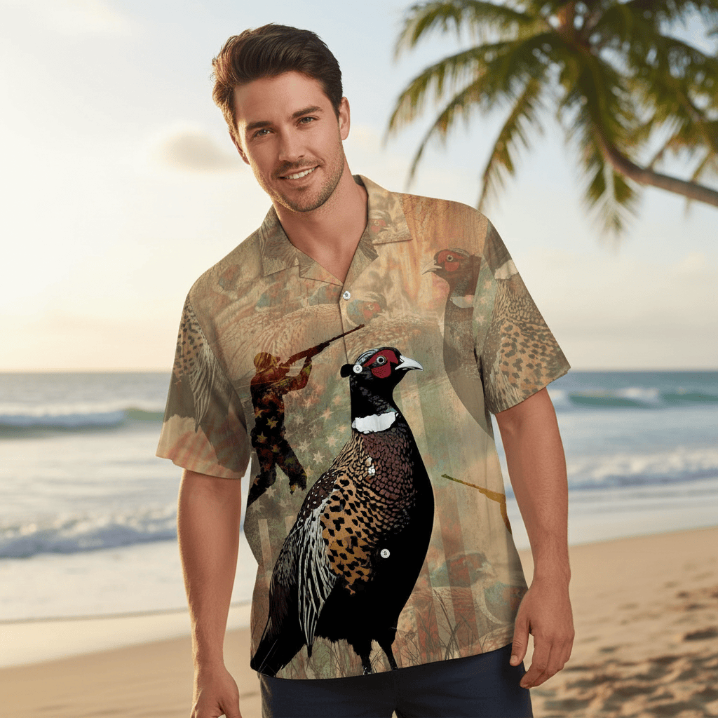 Awesome Pheasant Hunting Camo Hawaiian Shirt