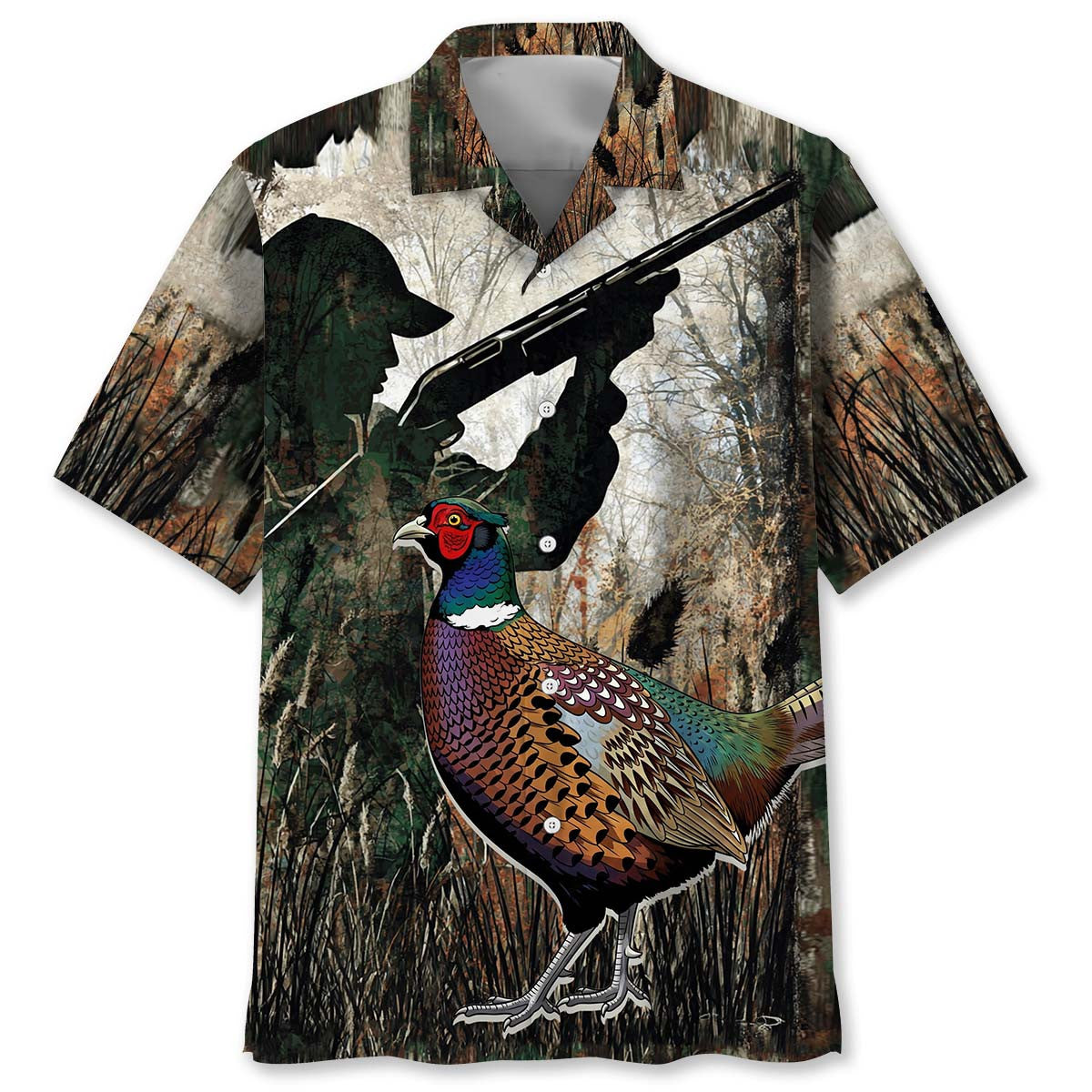 Camo Pheasant Hunting Hawaiian Shirt