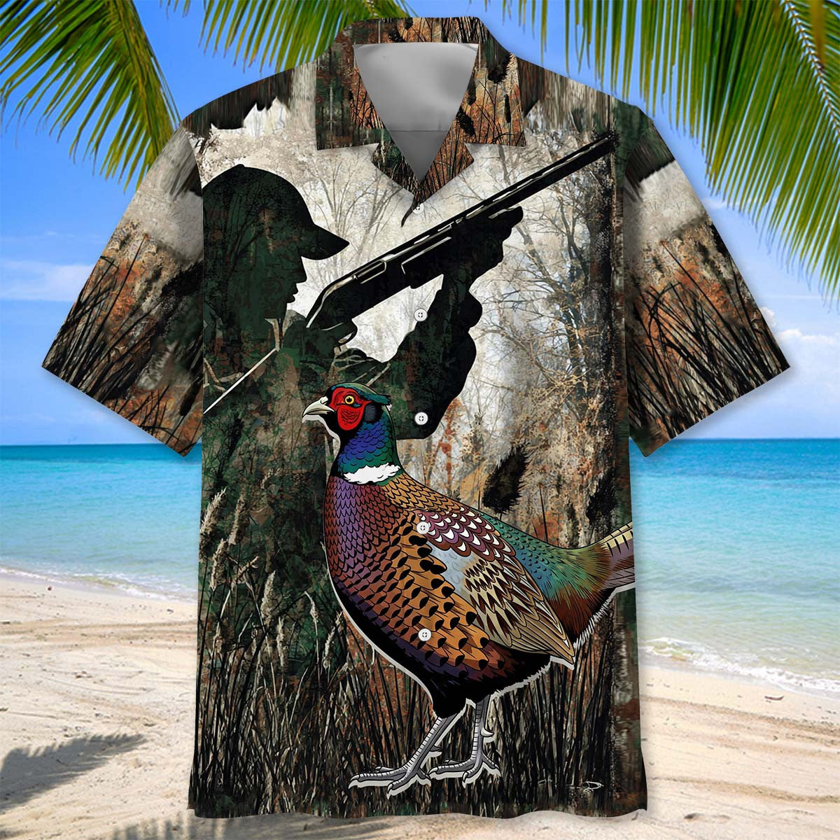 Camo Pheasant Hunting Hawaiian Shirt