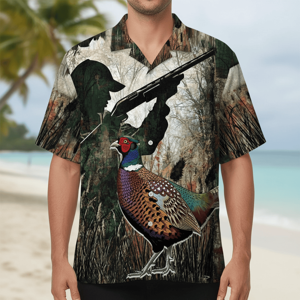 Camo Pheasant Hunting Hawaiian Shirt