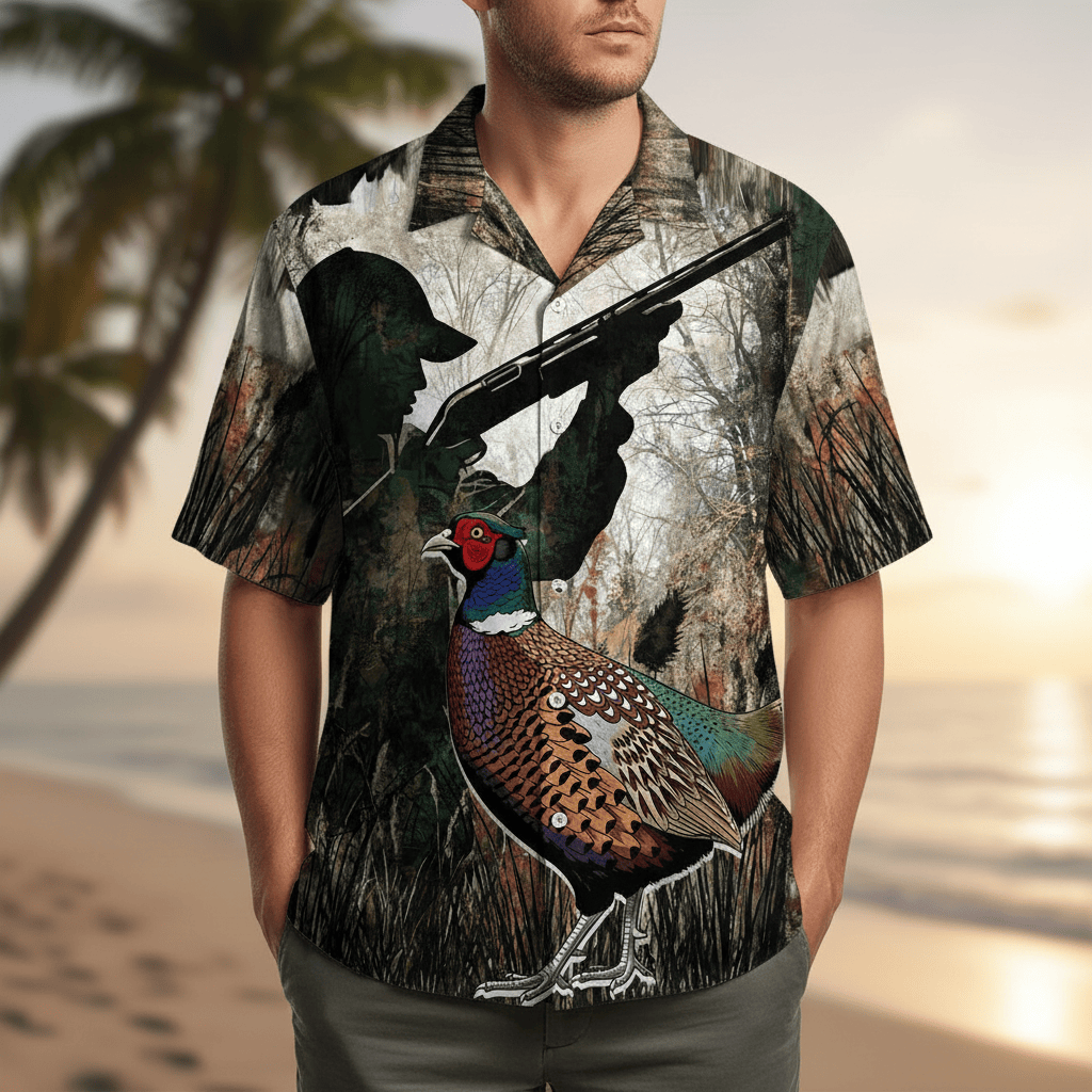Camo Pheasant Hunting Hawaiian Shirt