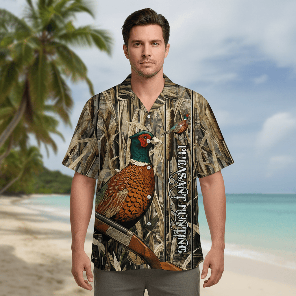 Vintage Pheasant Bird Hunting Hawaiian Shirt