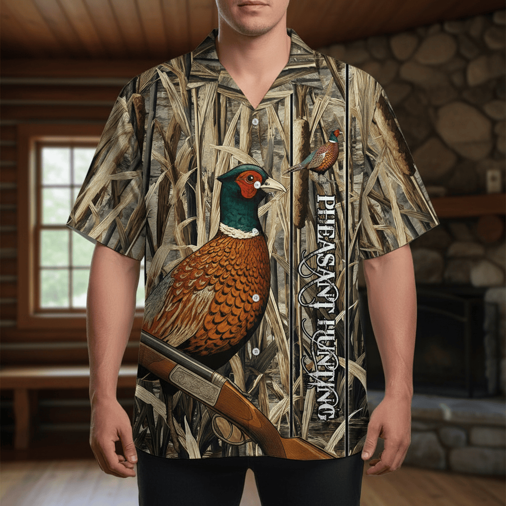 Vintage Pheasant Bird Hunting Hawaiian Shirt