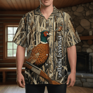 Vintage Pheasant Bird Hunting Hawaiian Shirt