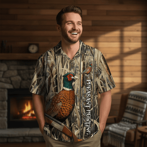 Vintage Pheasant Bird Hunting Hawaiian Shirt