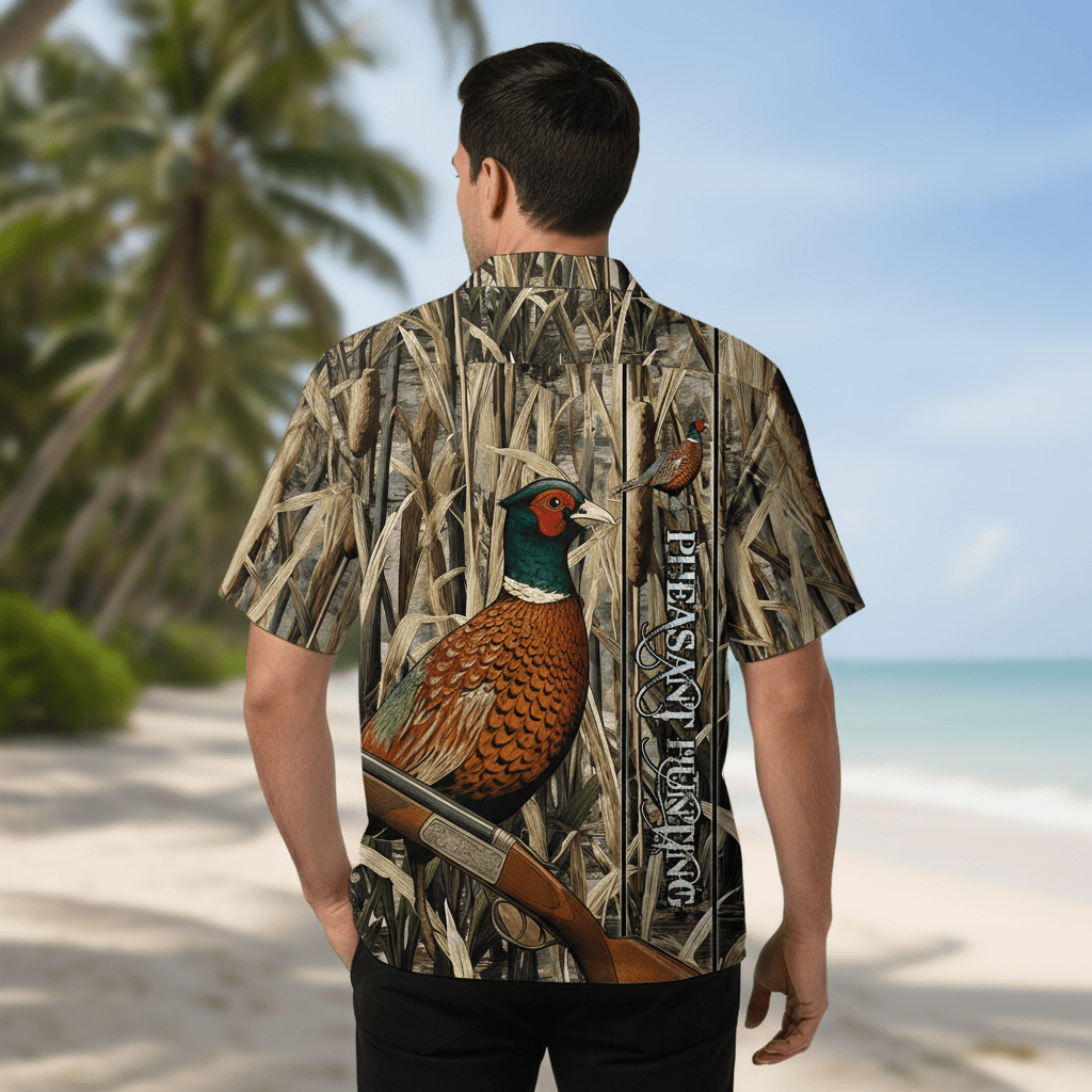 Vintage Pheasant Bird Hunting Hawaiian Shirt