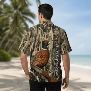 Vintage Pheasant Bird Hunting Hawaiian Shirt