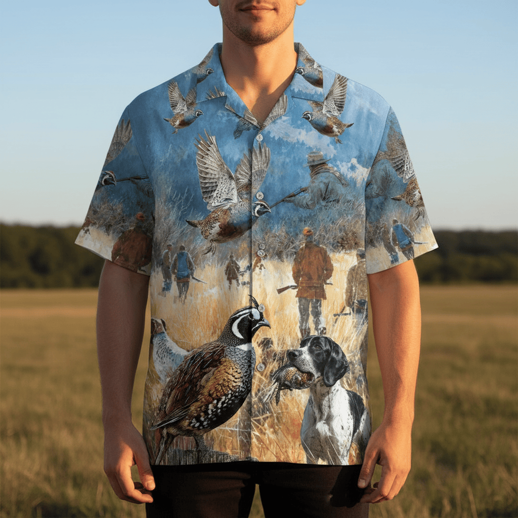 Vintage Quail Hunting Hawaiian Shirt