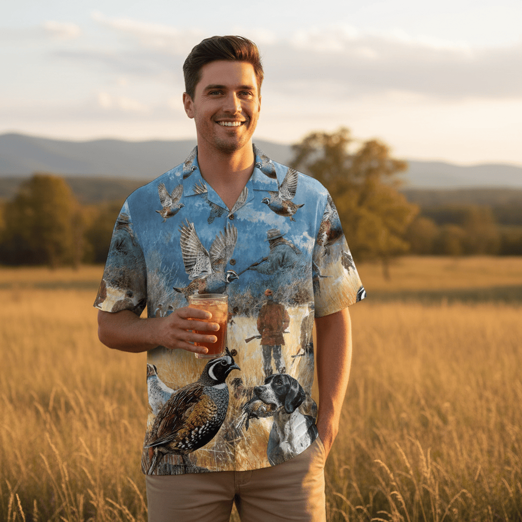 Vintage Quail Hunting Hawaiian Shirt