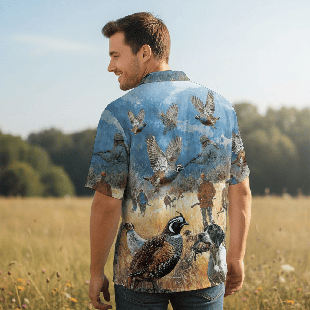 Vintage Quail Hunting Hawaiian Shirt