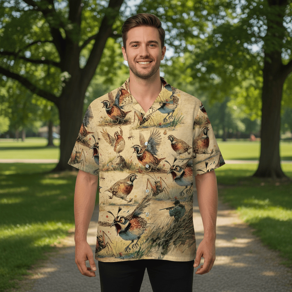 Funny Bobwhite Quail Hunting Hawaiian Shirt