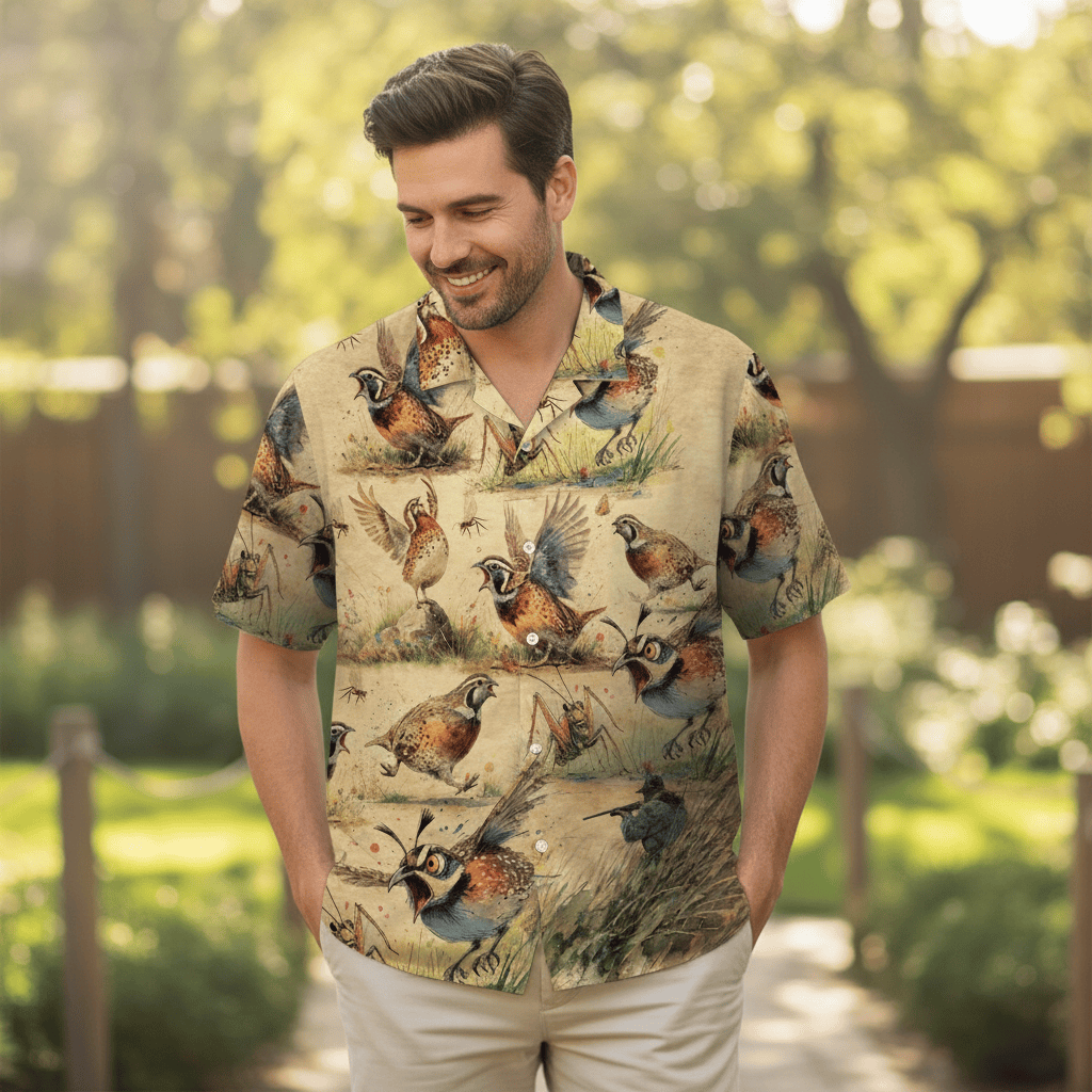 Funny Bobwhite Quail Hunting Hawaiian Shirt