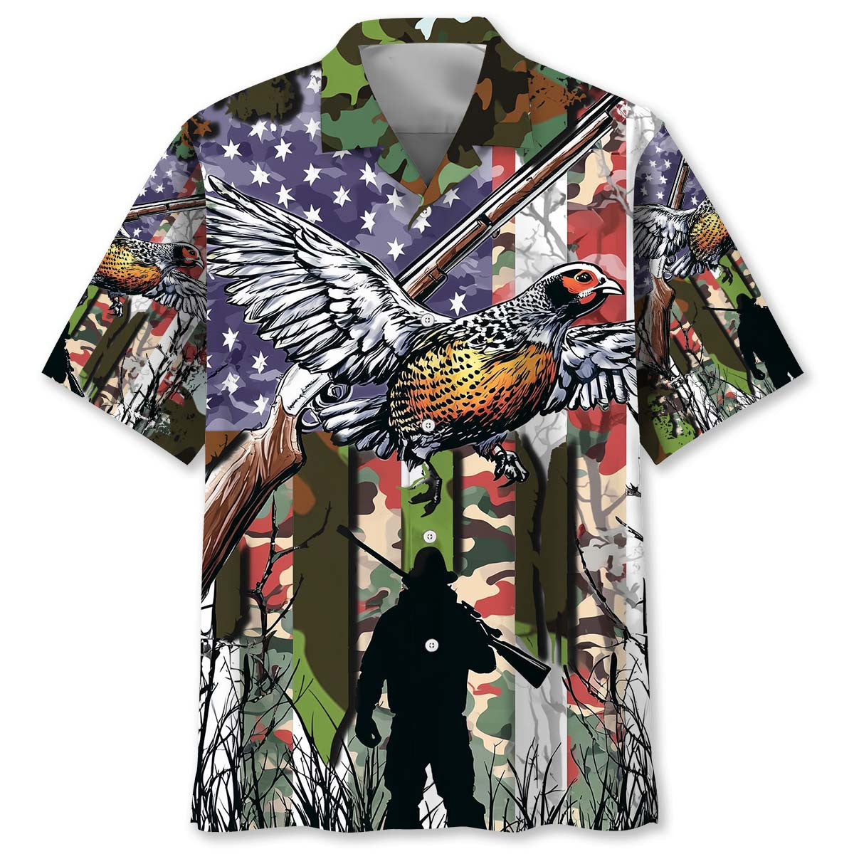 America Quail Hunting Graphic Hawaiian Shirt