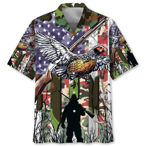 America Quail Hunting Graphic Hawaiian Shirt