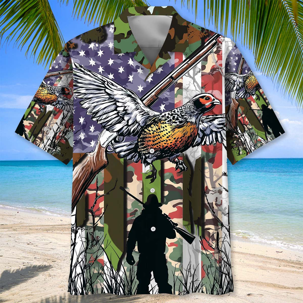 America Quail Hunting Graphic Hawaiian Shirt