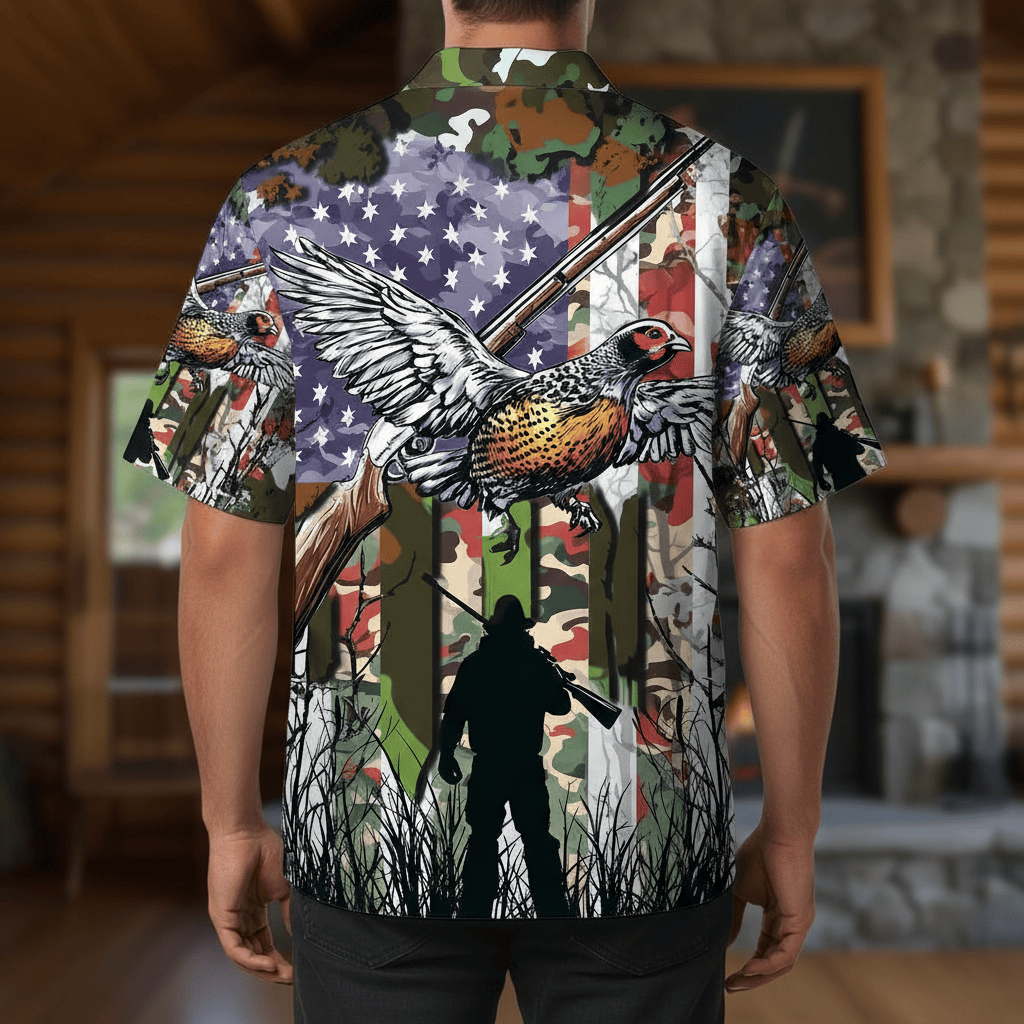 America Quail Hunting Graphic Hawaiian Shirt