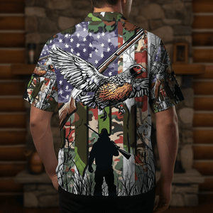 America Quail Hunting Graphic Hawaiian Shirt