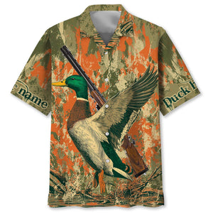 Custom Name Vintage Duck Hunting Hawaiian Shirt