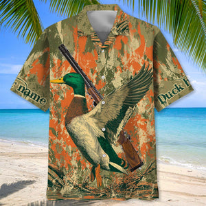 Custom Name Vintage Duck Hunting Hawaiian Shirt