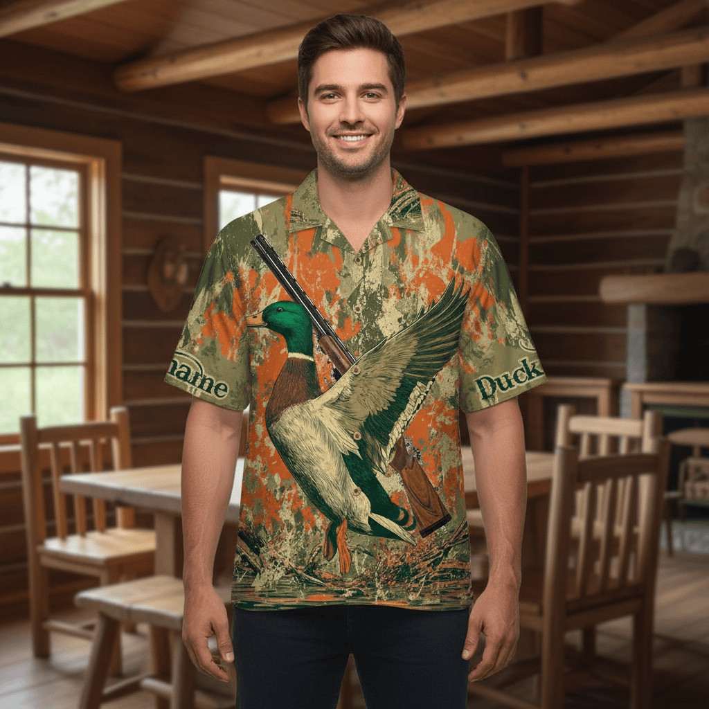 Custom Name Vintage Duck Hunting Hawaiian Shirt