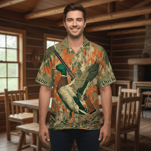 Custom Name Vintage Duck Hunting Hawaiian Shirt