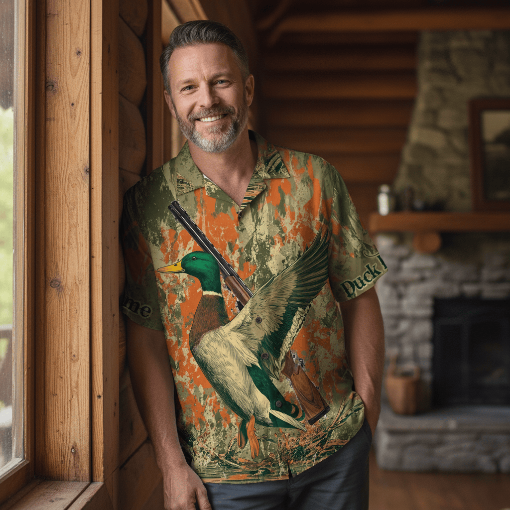 Custom Name Vintage Duck Hunting Hawaiian Shirt