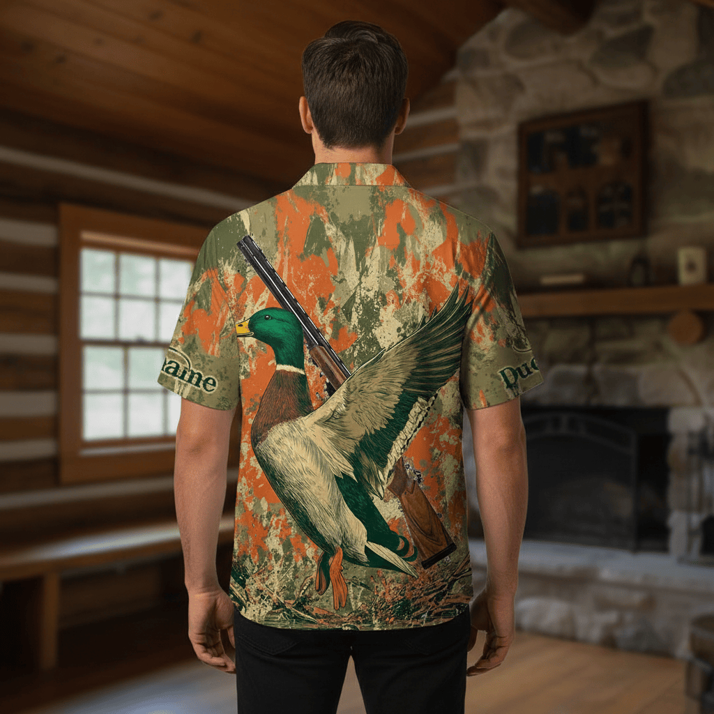 Custom Name Vintage Duck Hunting Hawaiian Shirt