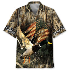Custom Name America Duck Hunting Hawaiian Shirt