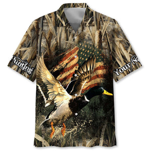 Custom Name America Duck Hunting Hawaiian Shirt