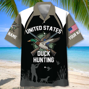 Custom Name United States Duck Hunting Hawaiian Shirt