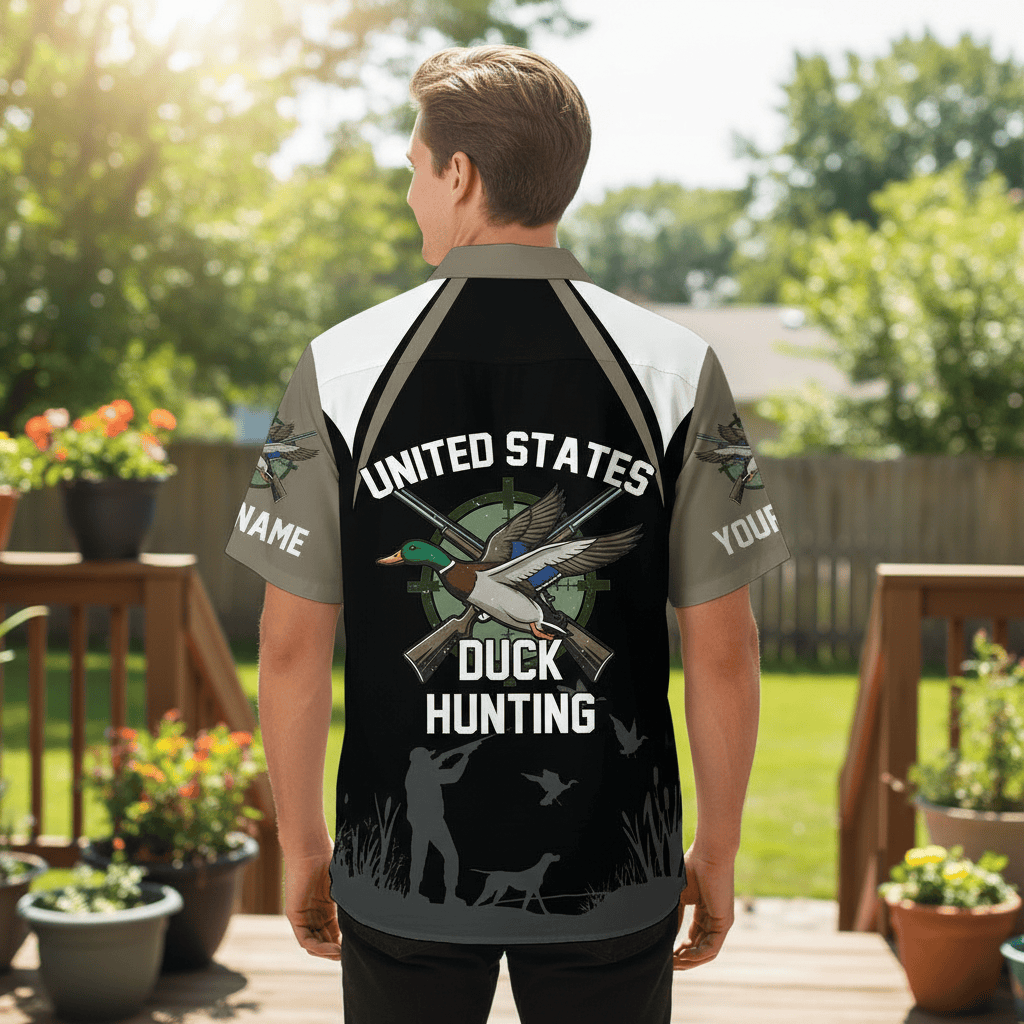 Custom Name United States Duck Hunting Hawaiian Shirt