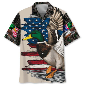 Vintage Mallard Duck Hunting Camo Hawaiian Shirt