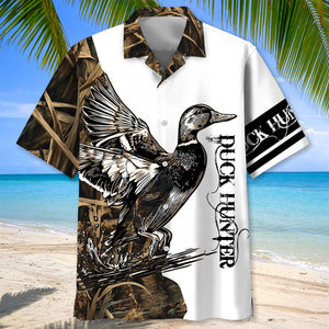 Vintage Graphic Duck Hunting Hawaiian Shirt