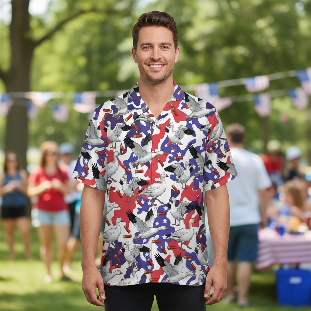 America Ross Goose Hunting Hawaiian Shirt