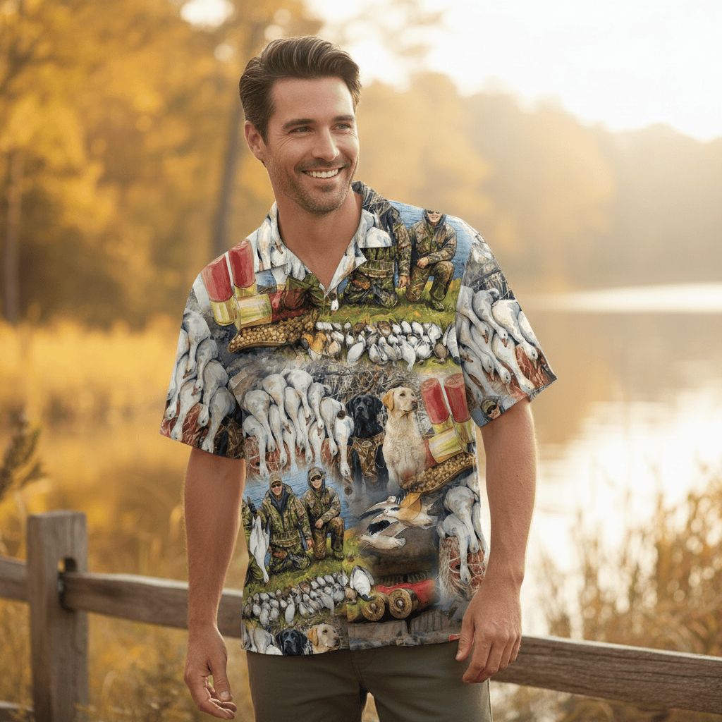 Vintage Ross Goose Hunting Hawaiian Shirt