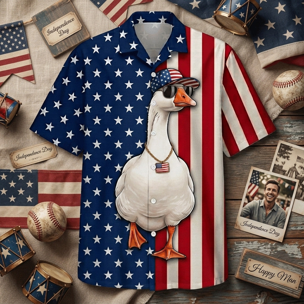 America Geese Hunting Funny Hawaiian Shirt
