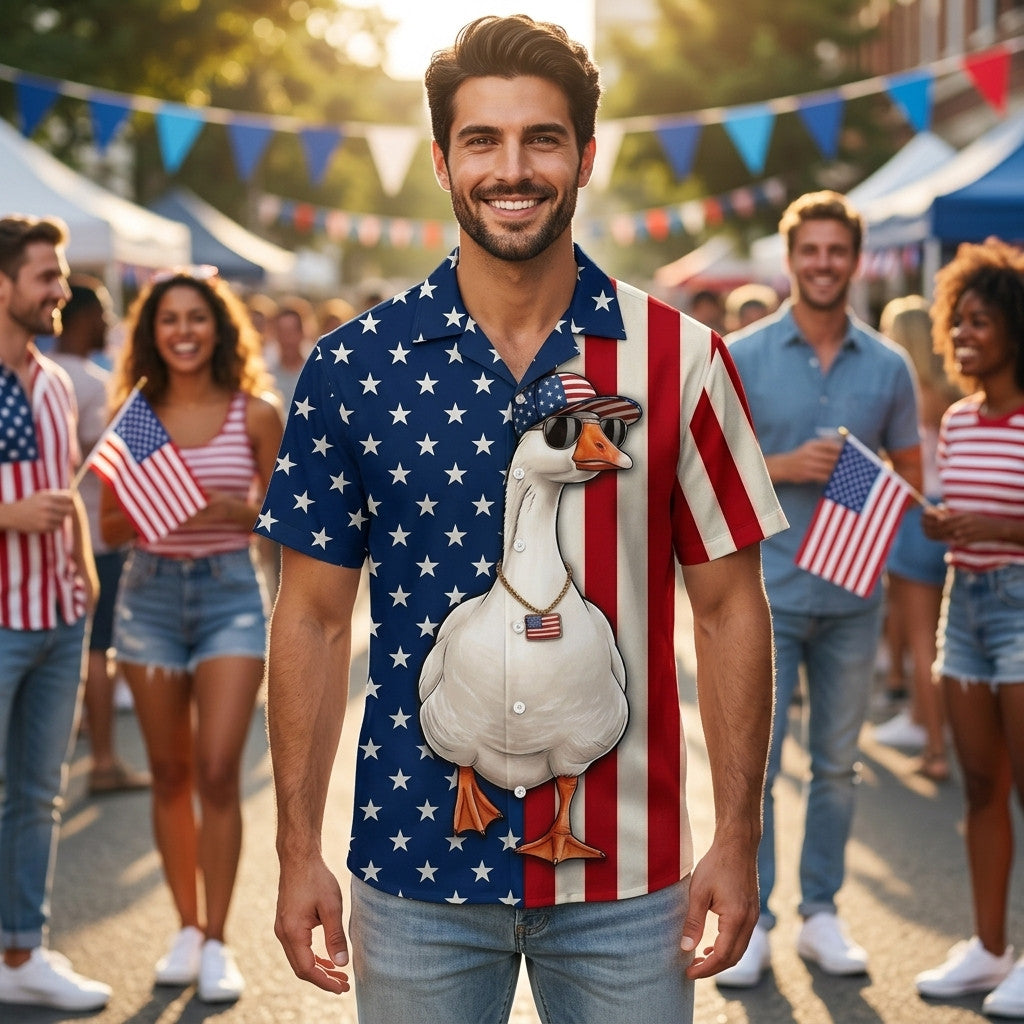 America Geese Hunting Funny Hawaiian Shirt