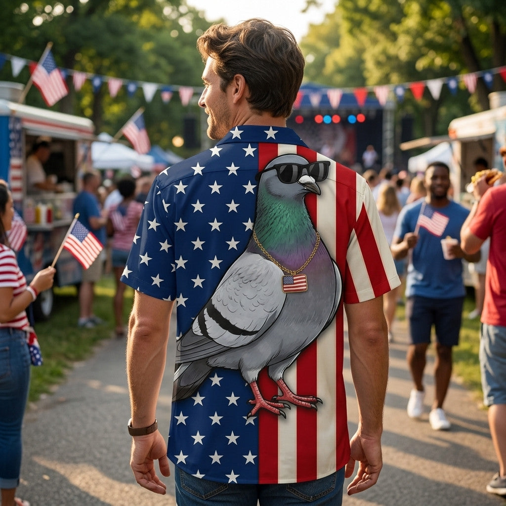 America Pigeon Hunting Funny Hawaiian Shirt