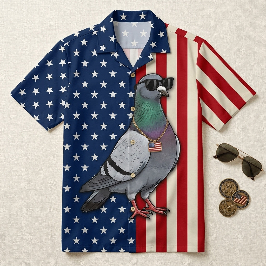 America Pigeon Hunting Funny Hawaiian Shirt