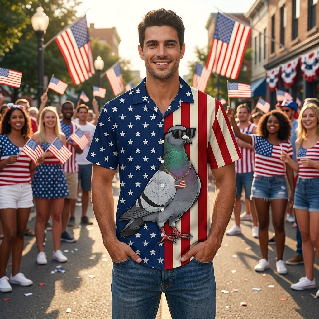 America Pigeon Hunting Funny Hawaiian Shirt
