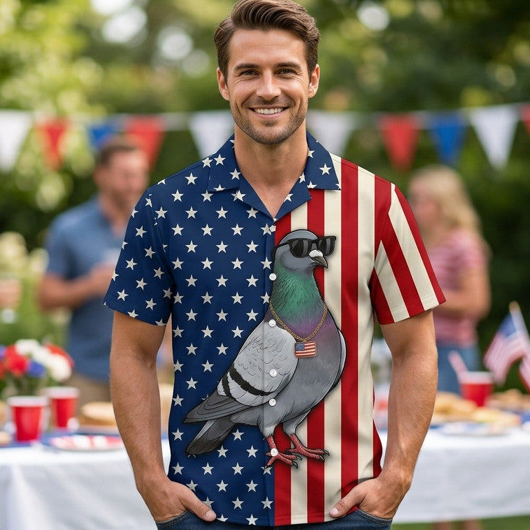America Pigeon Hunting Funny Hawaiian Shirt