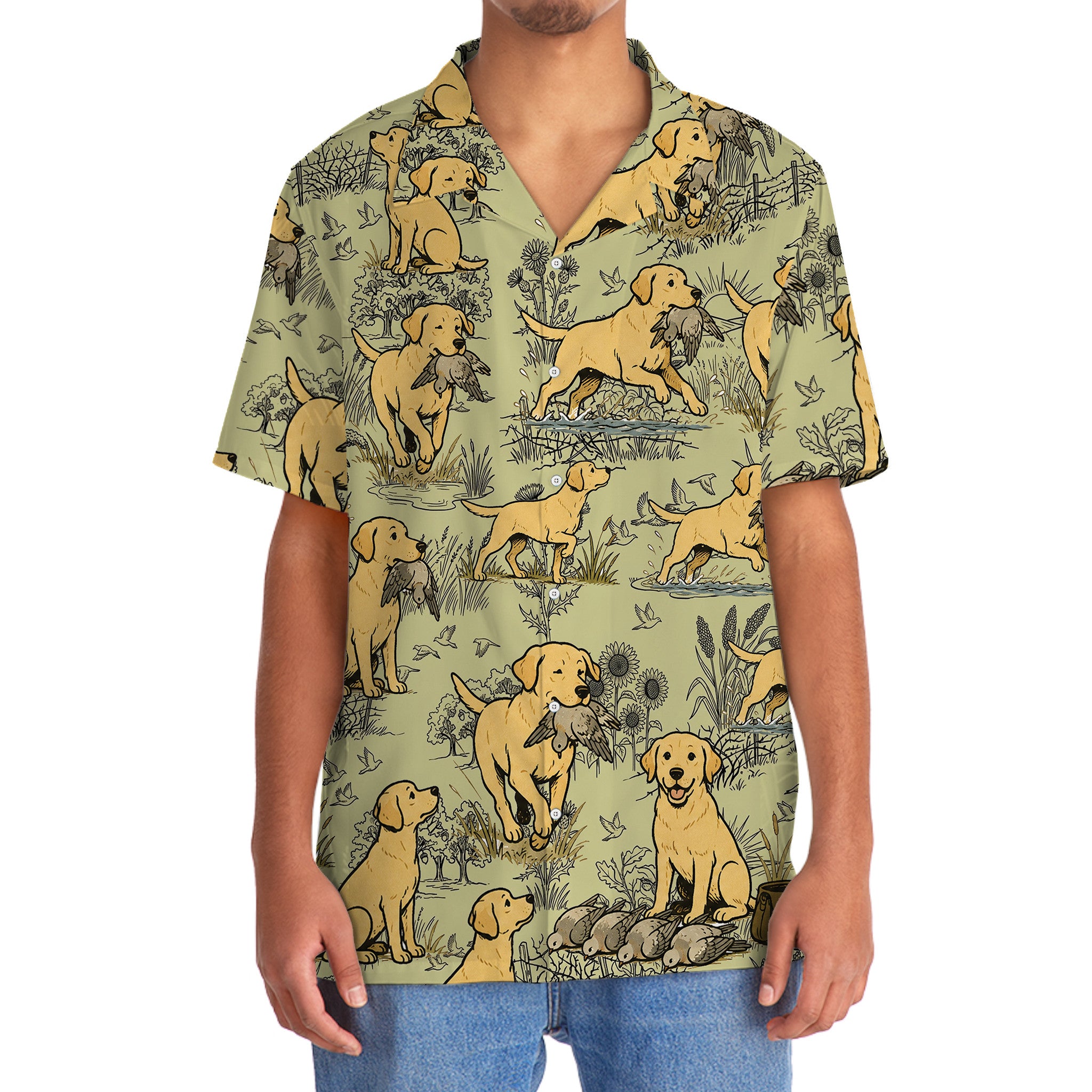 Labrador Retriever And Dove Hunting Hawaiian Shirt