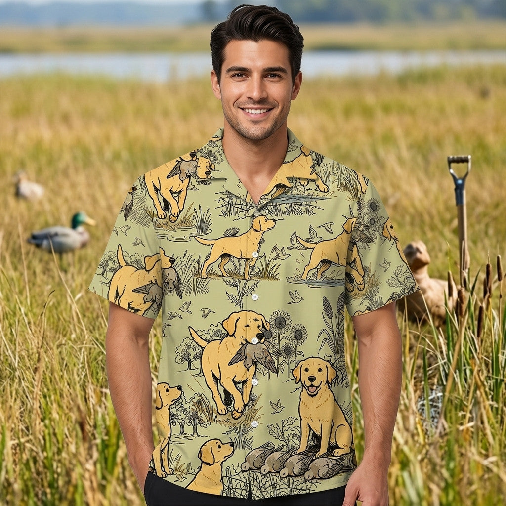 Labrador Retriever And Dove Hunting Hawaiian Shirt