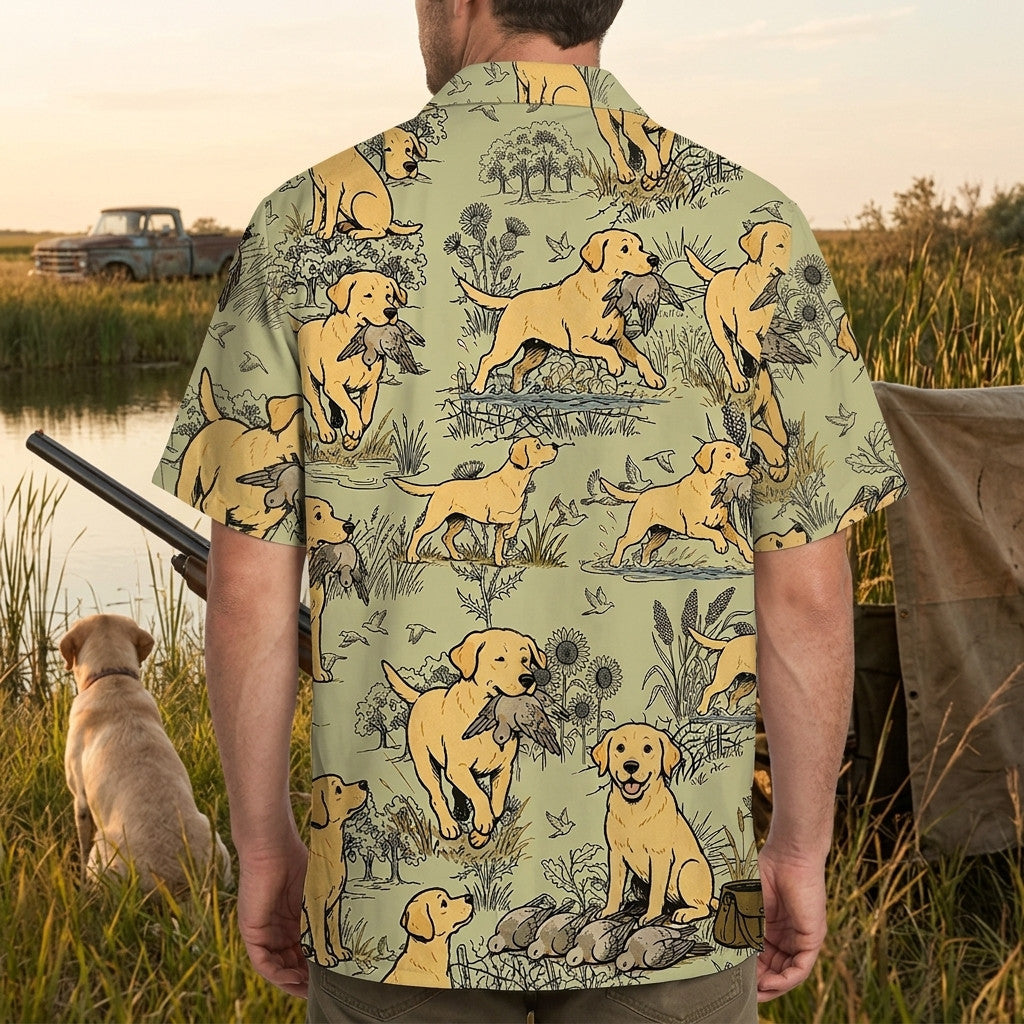 Labrador Retriever And Dove Hunting Hawaiian Shirt