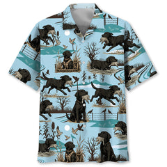 Black Labrador Retriever And Dove Hunting Hawaiian Shirt