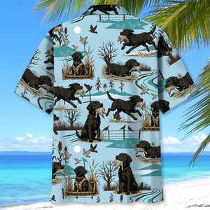 Black Labrador Retriever And Dove Hunting Hawaiian Shirt