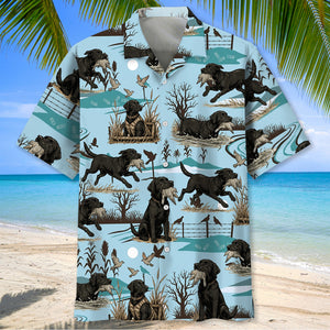 Black Labrador Retriever And Dove Hunting Hawaiian Shirt